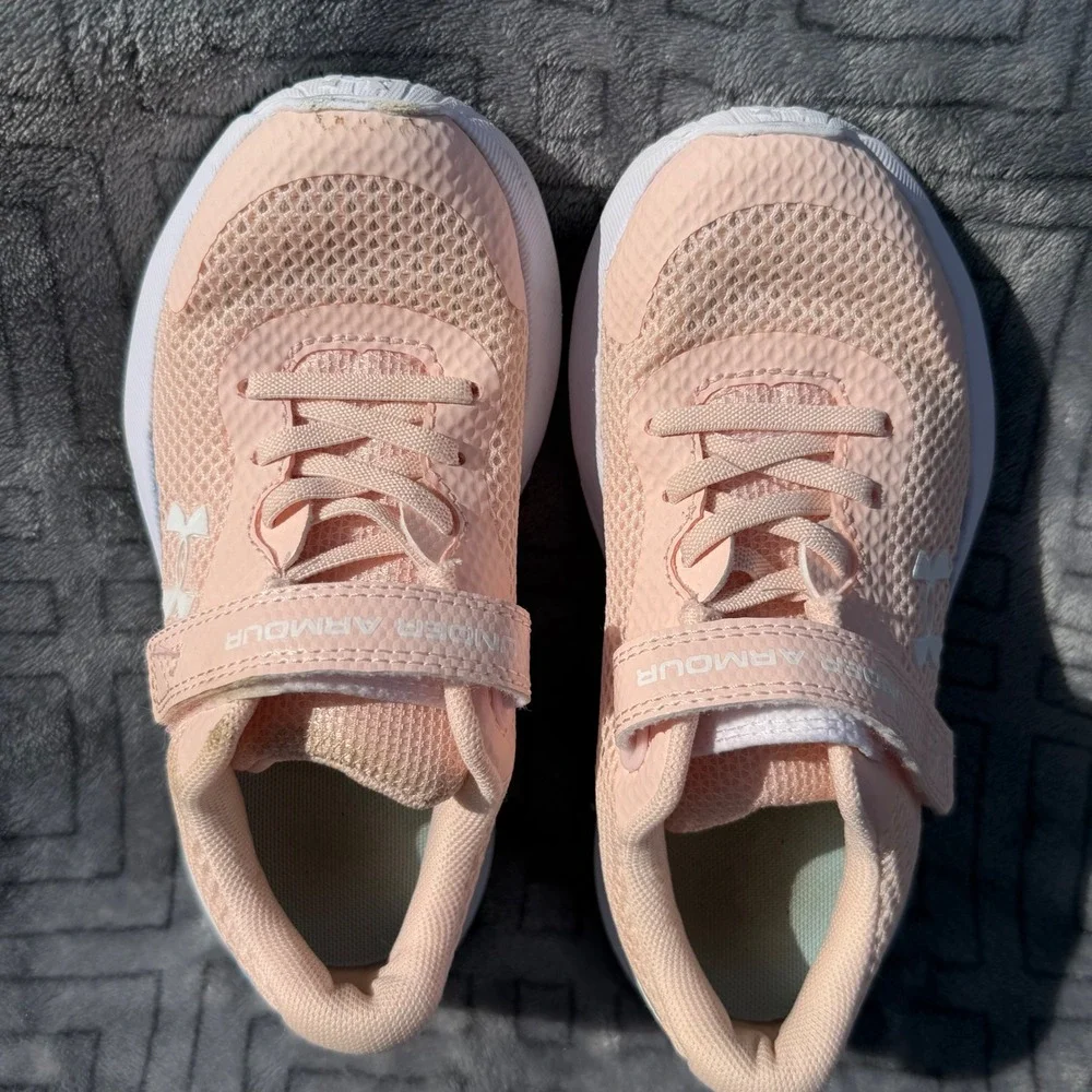 Under Armour Pursuit 3 Pink Blue Kids Running Shoes 3026991-600 Size 12.5K